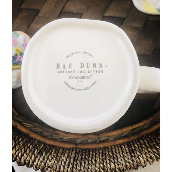 RAE DUNN EASTER HIPPITY HOPPITY COFFEE MUGS SET 2 - Picture 3 of 3